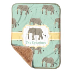 Elephant Sherpa Baby Blanket - 30" x 40" w/ Name or Text