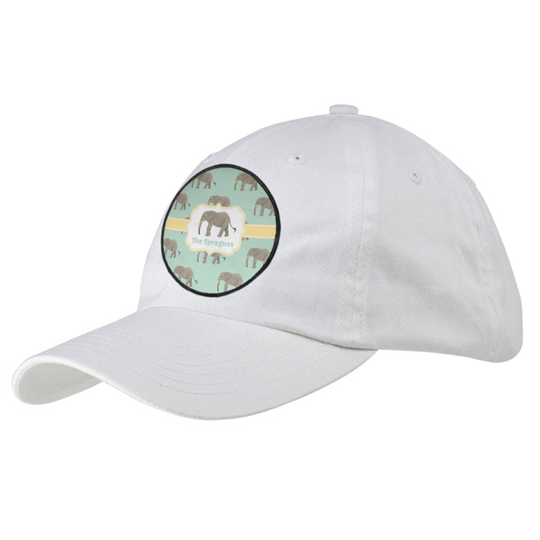 Custom Elephant Baseball Cap - White (Personalized)
