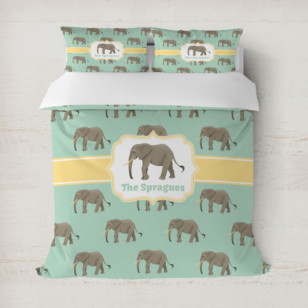 Custom Elephant Duvet Cover Set - Full / Queen (Personalized)