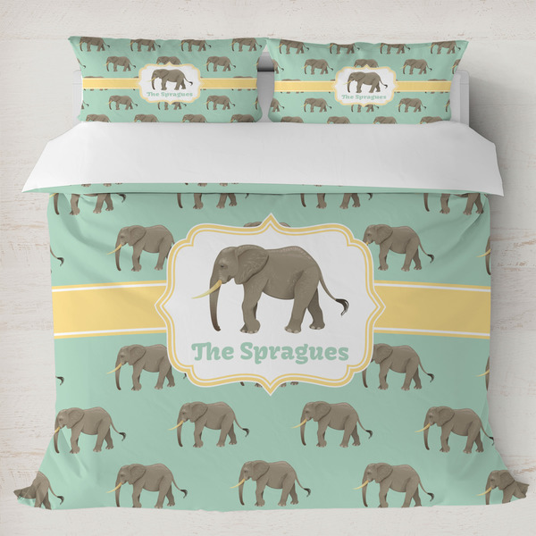 Custom Elephant Duvet Cover Set - King (Personalized)