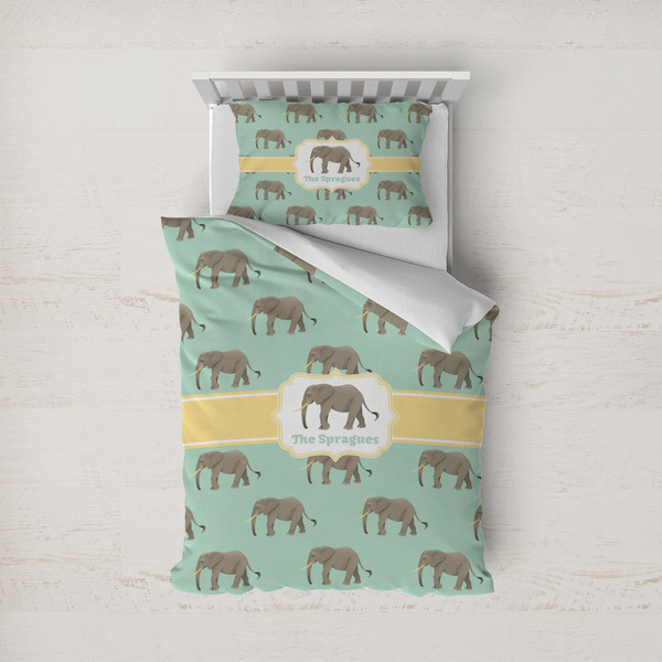 Custom Elephant Duvet Cover Set - Twin (Personalized)