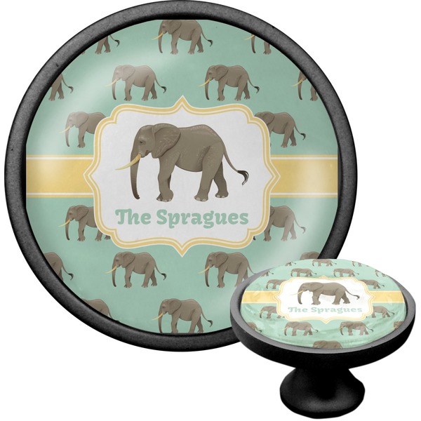 Custom Elephant Cabinet Knob (Black) (Personalized)