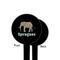 Elephant Black Plastic 4" Food Pick - Round - Single Sided - Front & Back