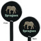 Elephant Black Plastic 5.5" Stir Stick - Double Sided - Round - Front & Back