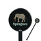Elephant Black Plastic 5.5" Stir Stick - Round - Closeup