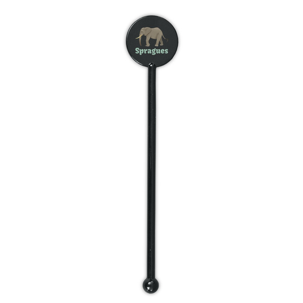 Elephant Black Plastic 5.5" Stir Stick - Round - Single Stick