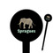Elephant 6" Round Plastic Food Picks - Black - Single Sided (Personalized)