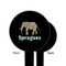 Elephant Black Plastic 6" Food Pick - Round - Single Sided - Front & Back