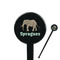 Elephant Black Plastic 7" Stir Stick - Round - Closeup