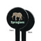 Elephant Black Plastic 7" Stir Stick - Single Sided - Round - Front & Back