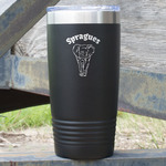 Elephant 20 oz Stainless Steel Tumbler - Black - Single Sided (Personalized)