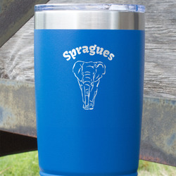 Elephant 20 oz Stainless Steel Tumbler - Royal Blue - Double Sided (Personalized)