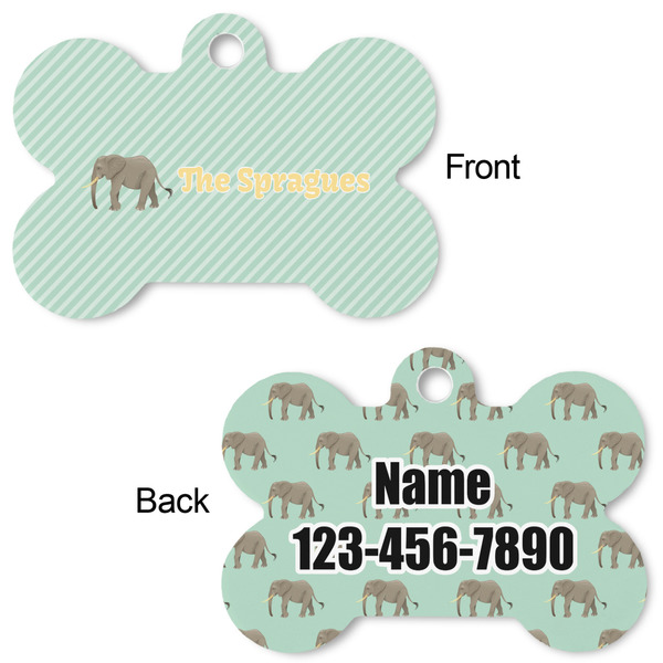Elephant Bone Shaped Dog ID Tag - Large - Approval