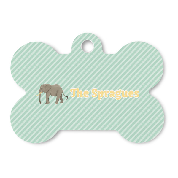 Custom Elephant Bone Shaped Dog ID Tag - Large (Personalized)