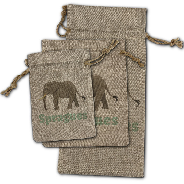 Elephant Burlap Gift Bags - (PARENT MAIN) All Three
