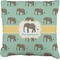 Elephant Burlap Pillow 16"