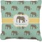 Elephant Faux-Linen Throw Pillow 16" (Personalized)
