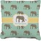 Elephant Burlap Pillow 18"