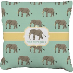 Elephant Faux-Linen Throw Pillow 20" (Personalized)