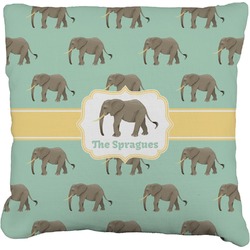 Elephant Faux-Linen Throw Pillow 26" (Personalized)