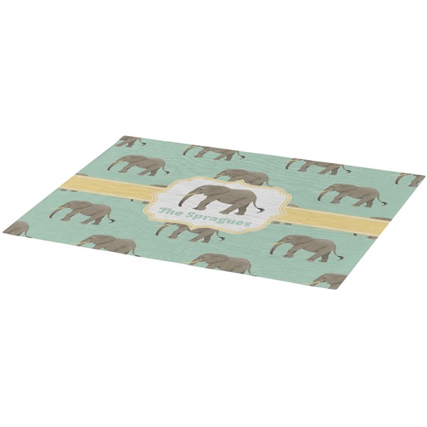 Elephant Burlap Placemat (Angle View)