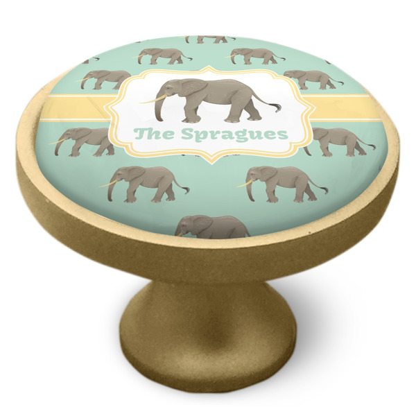 Elephant Cabinet Knob - Gold - Side