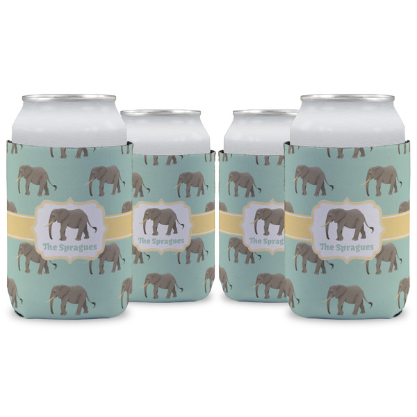 Custom Elephant Can Cooler (12 oz) - Set of 4 w/ Name or Text