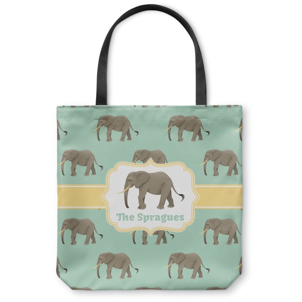 Custom Elephant Canvas Tote Bag - Large - 18"x18" (Personalized)