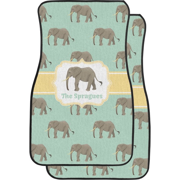 Custom Elephant Car Floor Mats (Front Seat) (Personalized)