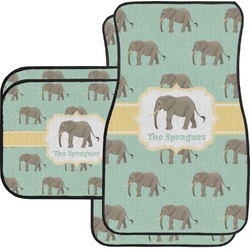 Elephant Car Floor Mats Set - 2 Front & 2 Back (Personalized)