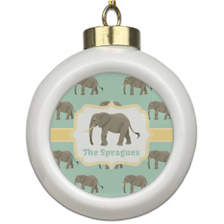 Elephant Ceramic Ball Ornament (Personalized)