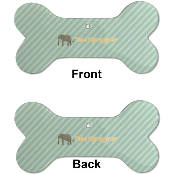 Elephant Ceramic Flat Ornament - Bone Front & Back (APPROVAL)