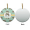 Elephant Ceramic Flat Ornament - Circle Front & Back (APPROVAL)