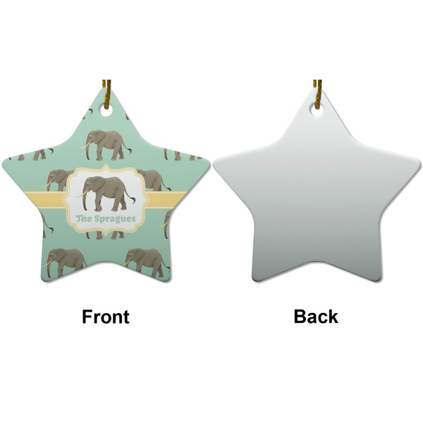 Elephant Ceramic Flat Ornament - Star Front & Back (APPROVAL)