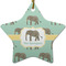 Elephant Ceramic Flat Ornament - Star (Front)