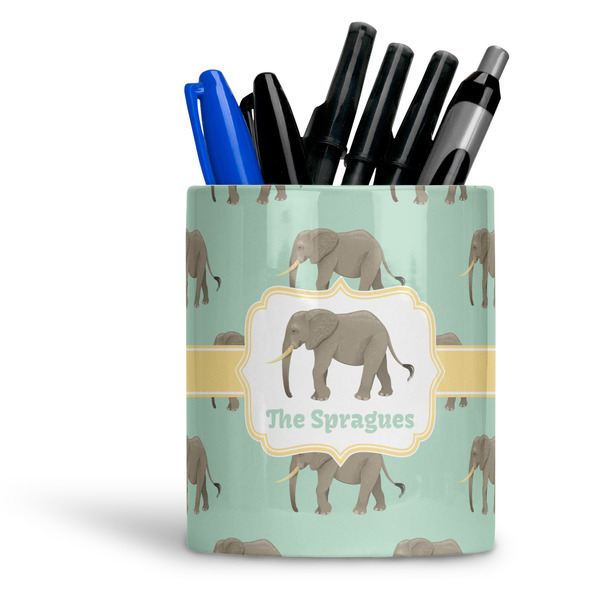 Custom Elephant Ceramic Pen Holder