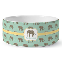 Elephant Ceramic Dog Bowl - Large (Personalized)