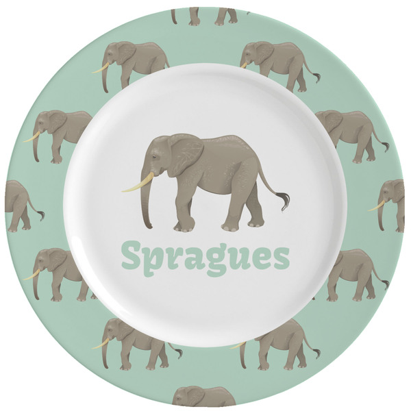 Custom Elephant Ceramic Dinner Plates (Set of 4) (Personalized)