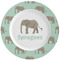 Elephant Ceramic Plate w/Rim