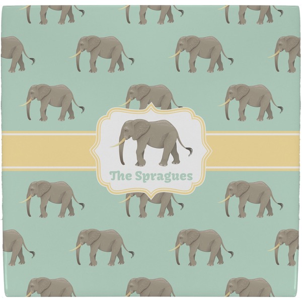 Custom Elephant Ceramic Tile Hot Pad (Personalized)
