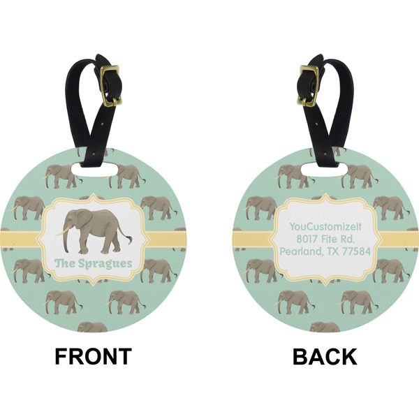 Elephant Circle Luggage Tag (Front + Back)