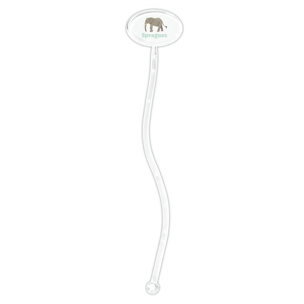 Elephant Clear Plastic 7" Stir Stick - Oval - Single Stick