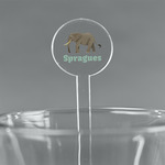 Elephant 5.5" Round Plastic Stir Sticks - Clear (Personalized)