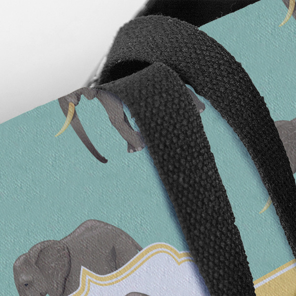 Elephant Closeup of Tote w/Black Handles