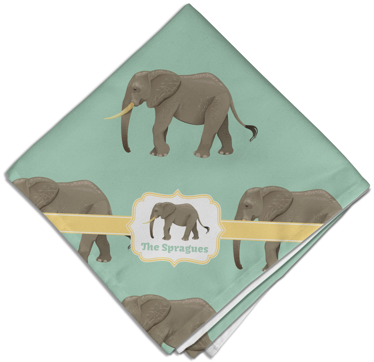 Elephant Cloth Napkins (Set of 4) (Personalized) - YouCustomizeIt
