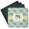 Elephant Square Rubber Backed Coasters - Set of 4 (Personalized)