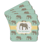 Elephant Cork Coaster - Set of 4 w/ Name or Text