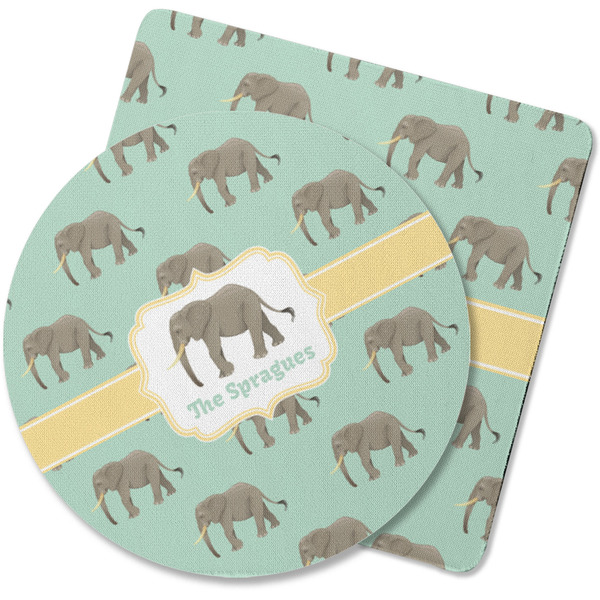 Custom Elephant Rubber Backed Coaster (Personalized)