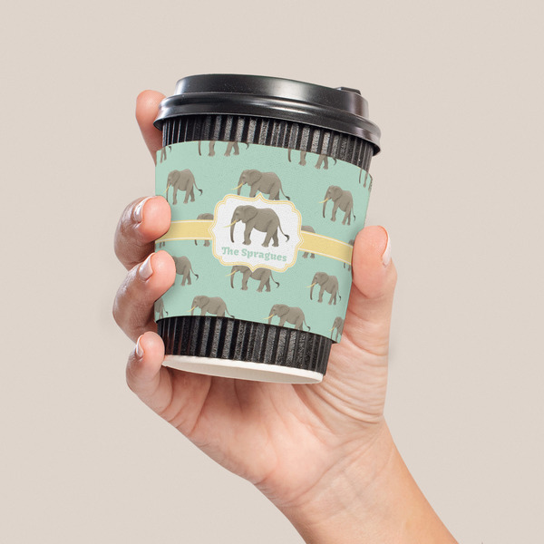 Elephant Coffee Cup Sleeve - LIFESTYLE