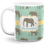 Elephant 11 Oz Coffee Mug - White (Personalized)